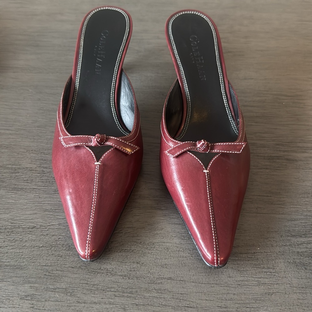 Elegant Burgundy Leather Cole Haan Heels - Picture 2 of 9